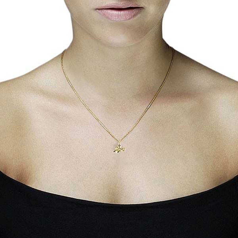 Halsketten Goldmaid | Collier Halskette Anhanger Engel Mit Harfe 375  Gelbgold Ankerkette | Juwelierstoresell