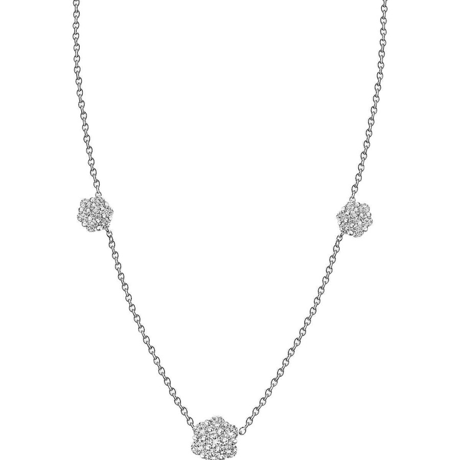 Halsketten Goldmaid | 0,85 | 21 Si1/H Collier Juwelierstoresell Ct 585/- Weisgold Brillanten Blume