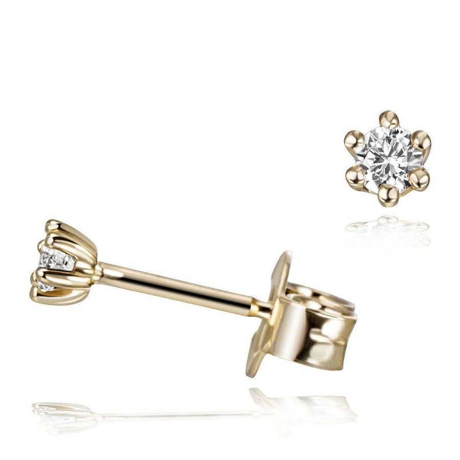 Ohrringe Ct. Ohrstecker Vs/G 0,10 585/- Oder Paar | Juwelierstoresell 0,15 Gelbgold Goldmaid | Laura