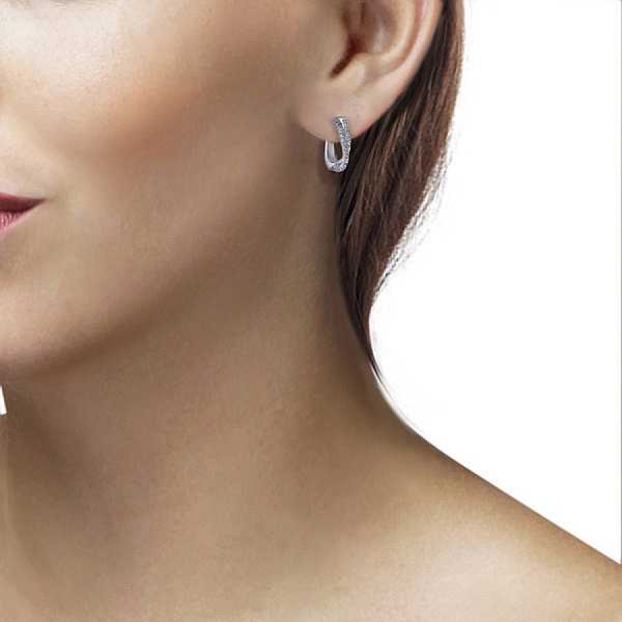 Ohrringe Goldmaid | Paar Creolen Juwelierstoresell Linien Ct. 0,23 Weisgold | P1/H Zus. Diamanten 585 60