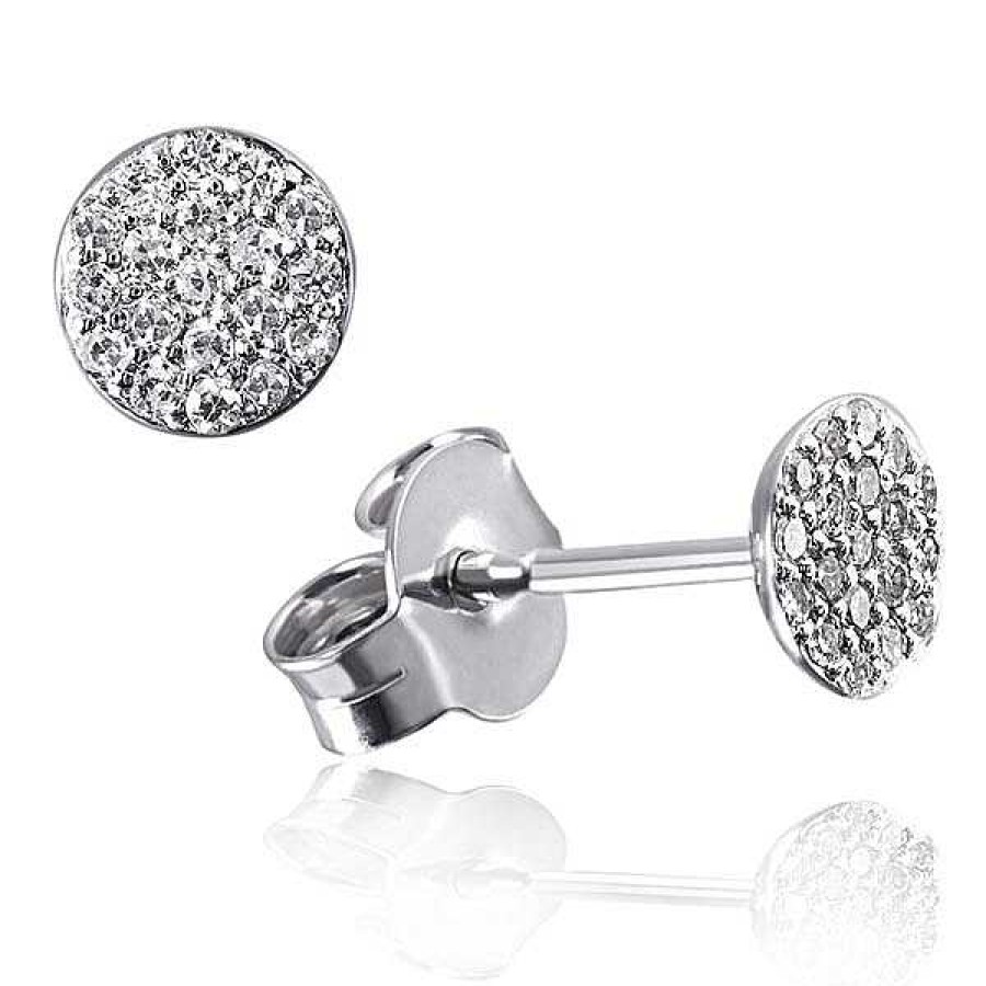 Ohrringe Goldmaid | Weisgold Juwelierstoresell Paar Ohrstecker Si1/H 38 Zus. | Ct. 0,14 585 Diamanten Glamour