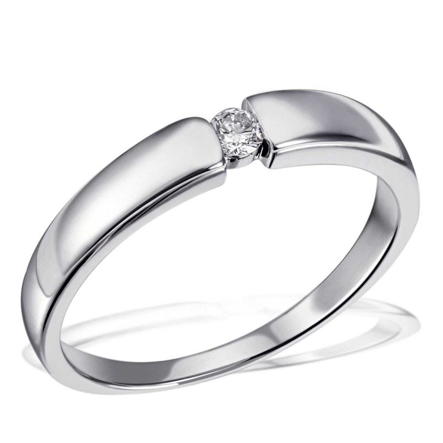 Ringe Goldmaid  | Damenring Verlobungsring Freundschaft 925 Sterlingsilber 1 Brillant 0,07 Ct. Si1/H