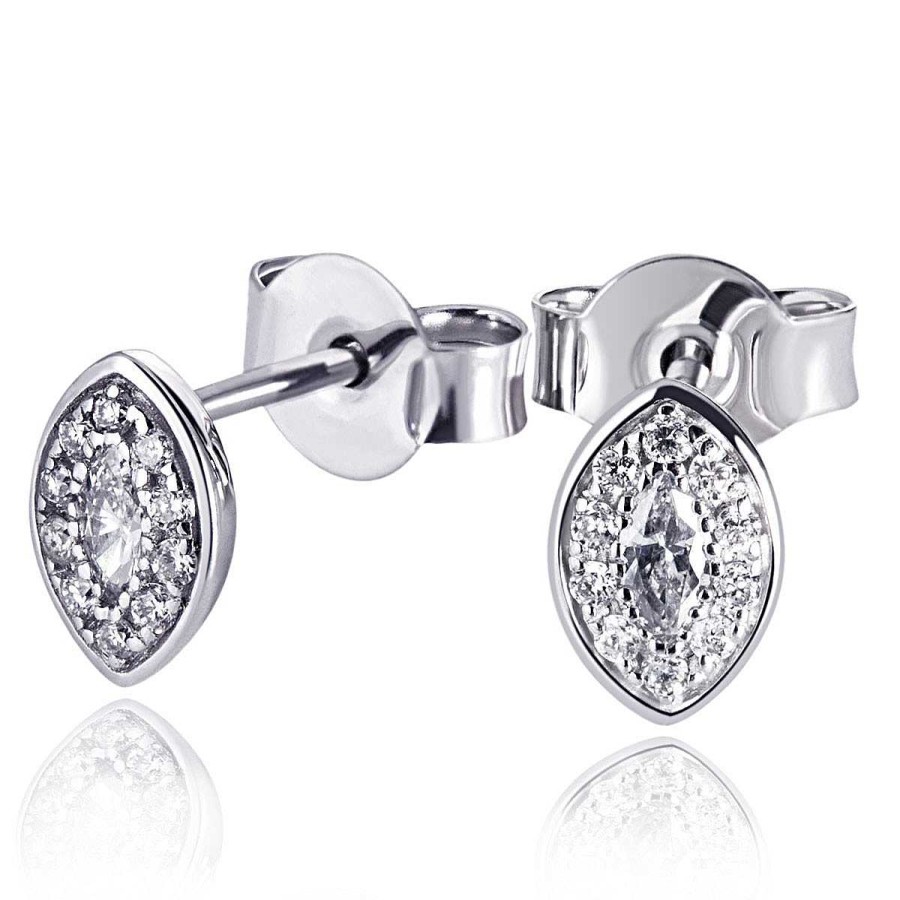 Ohrringe Goldmaid | Paar Ohrstecker Glamour Eye 585 Weisgold 20 Brillanten  Zus. 0,10 Ct. 2 Diamanten Zus. 0,12 Ct. Si/H | Juwelierstoresell